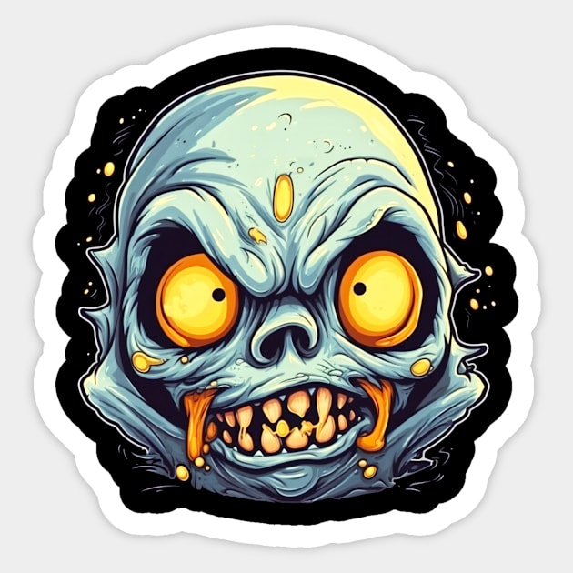 Eerie Halloween Ghoul Art Sticker by Captain Peter Designs